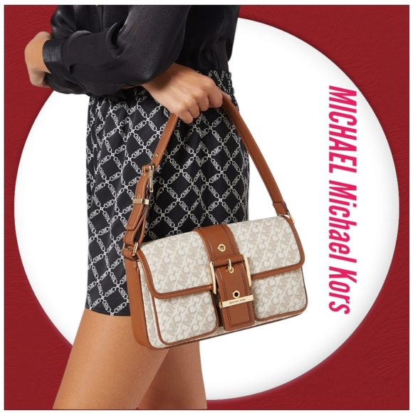 Michael Kors Handbags - NWT MICHAEL Michael Kors Brown/Tan Monogram Shoulder Bag